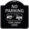 Signmission Designer Series-No Parking Tow Away Zone Black & White Heavy-Gauge Aluminum, 18" x 18", BW-1818-9955 A-DES-BW-1818-9955 - alternate 1